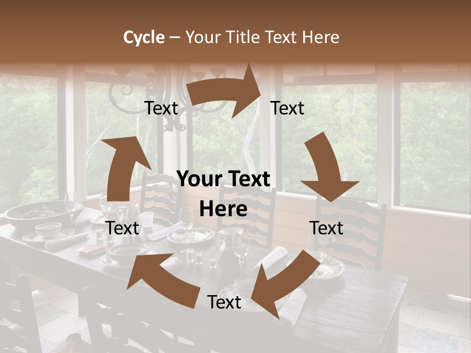 A Rustic Yet Classy Outdoor Dining Setup On A Screened Porch. PowerPoint Template
