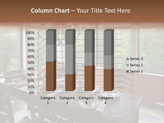 A Rustic Yet Classy Outdoor Dining Setup On A Screened Porch. PowerPoint Template