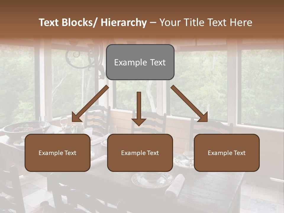 A Rustic Yet Classy Outdoor Dining Setup On A Screened Porch. PowerPoint Template