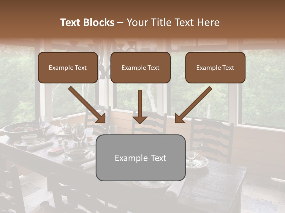 A Rustic Yet Classy Outdoor Dining Setup On A Screened Porch. PowerPoint Template