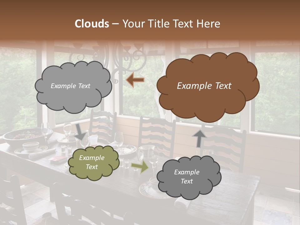 A Rustic Yet Classy Outdoor Dining Setup On A Screened Porch. PowerPoint Template