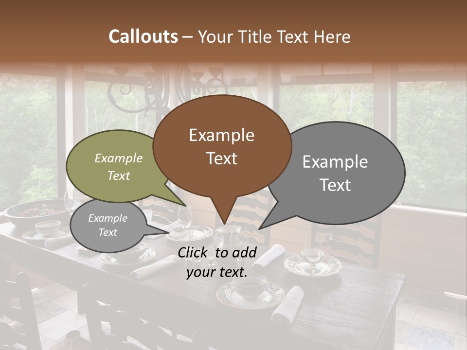 A Rustic Yet Classy Outdoor Dining Setup On A Screened Porch. PowerPoint Template