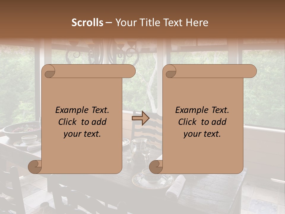 A Rustic Yet Classy Outdoor Dining Setup On A Screened Porch. PowerPoint Template