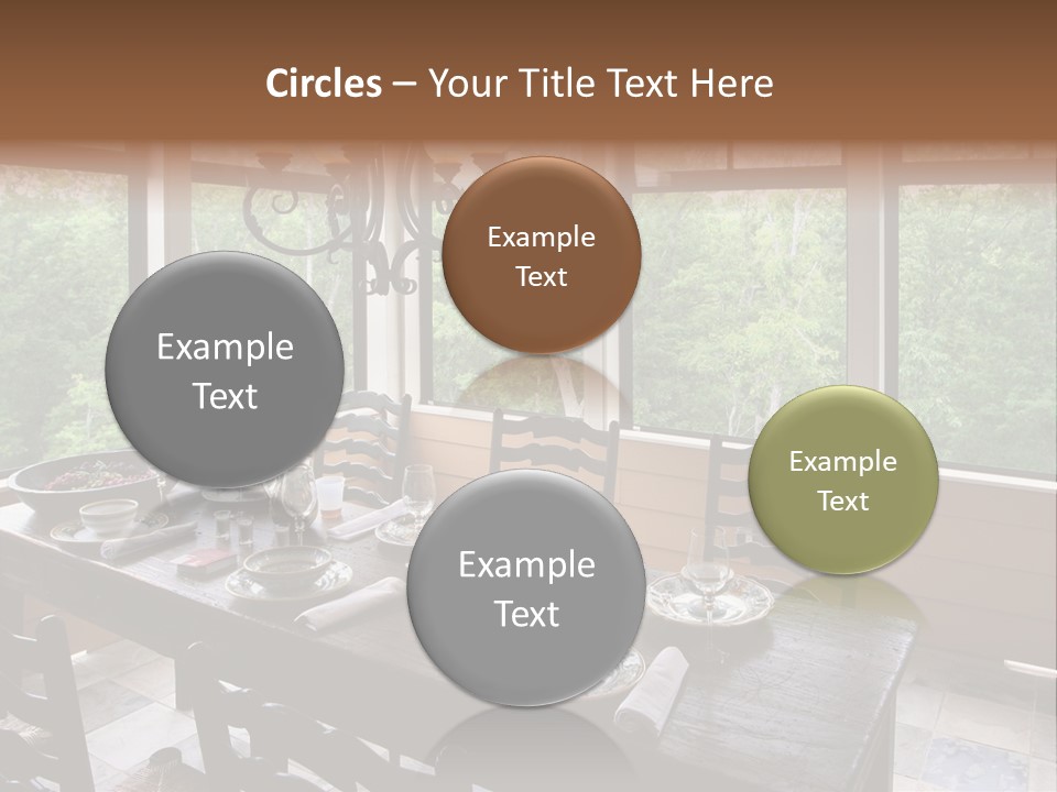 A Rustic Yet Classy Outdoor Dining Setup On A Screened Porch. PowerPoint Template