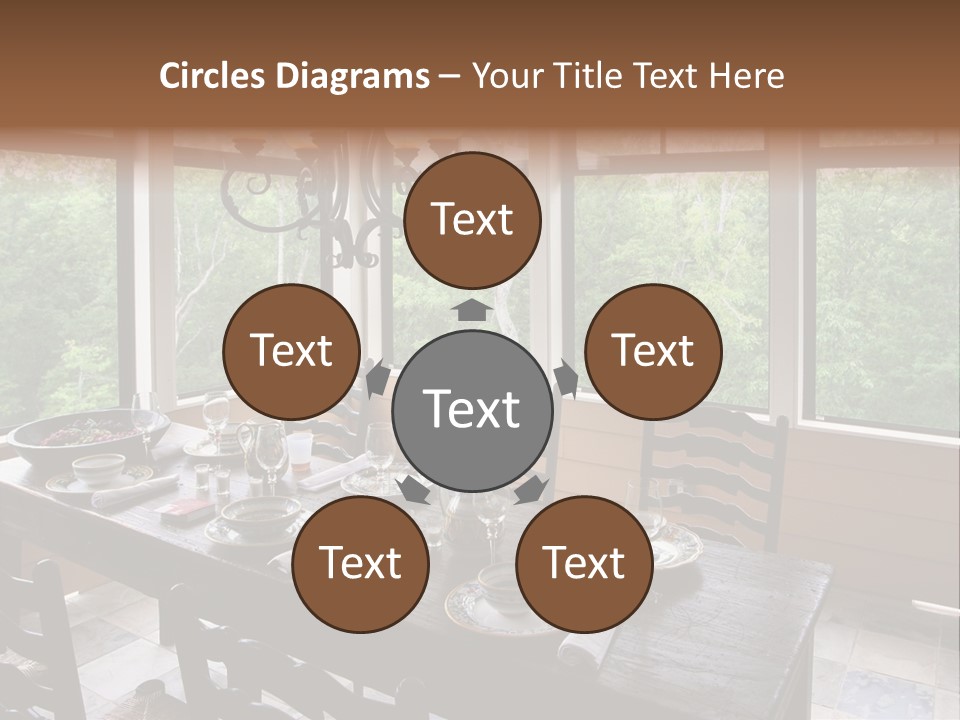 A Rustic Yet Classy Outdoor Dining Setup On A Screened Porch. PowerPoint Template