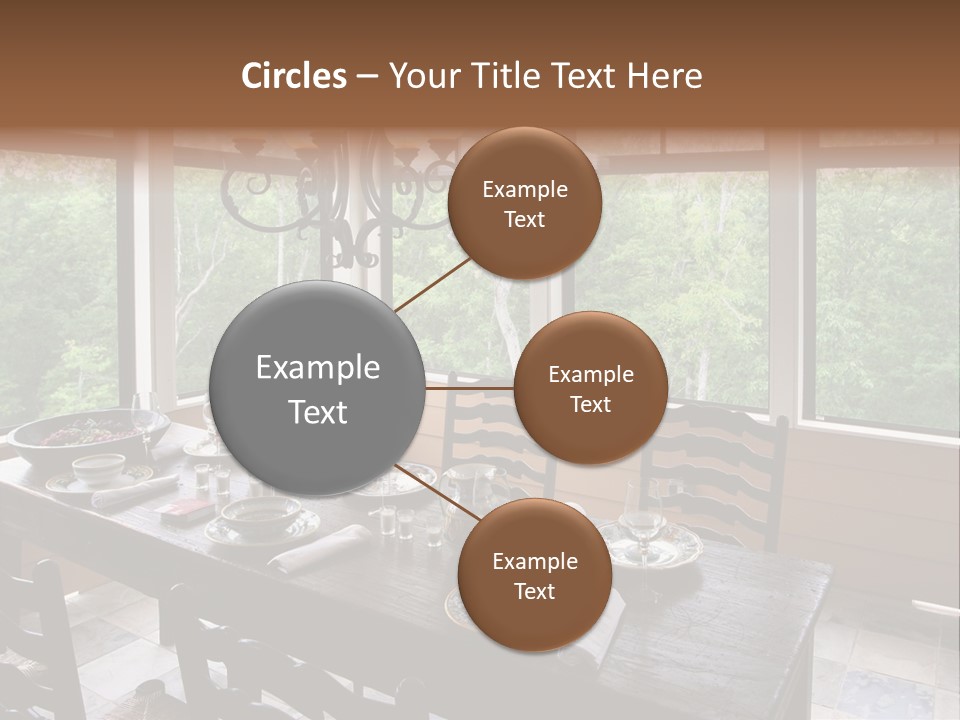 A Rustic Yet Classy Outdoor Dining Setup On A Screened Porch. PowerPoint Template