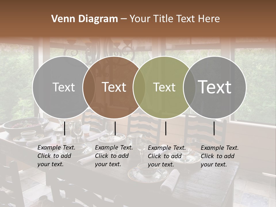A Rustic Yet Classy Outdoor Dining Setup On A Screened Porch. PowerPoint Template
