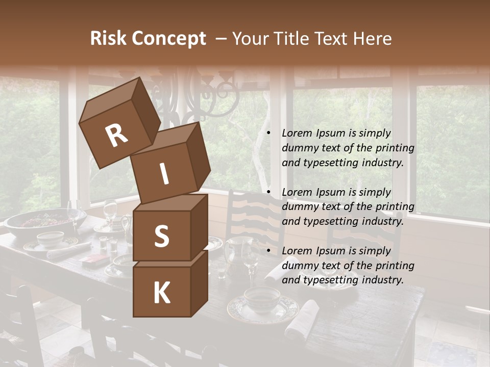 A Rustic Yet Classy Outdoor Dining Setup On A Screened Porch. PowerPoint Template