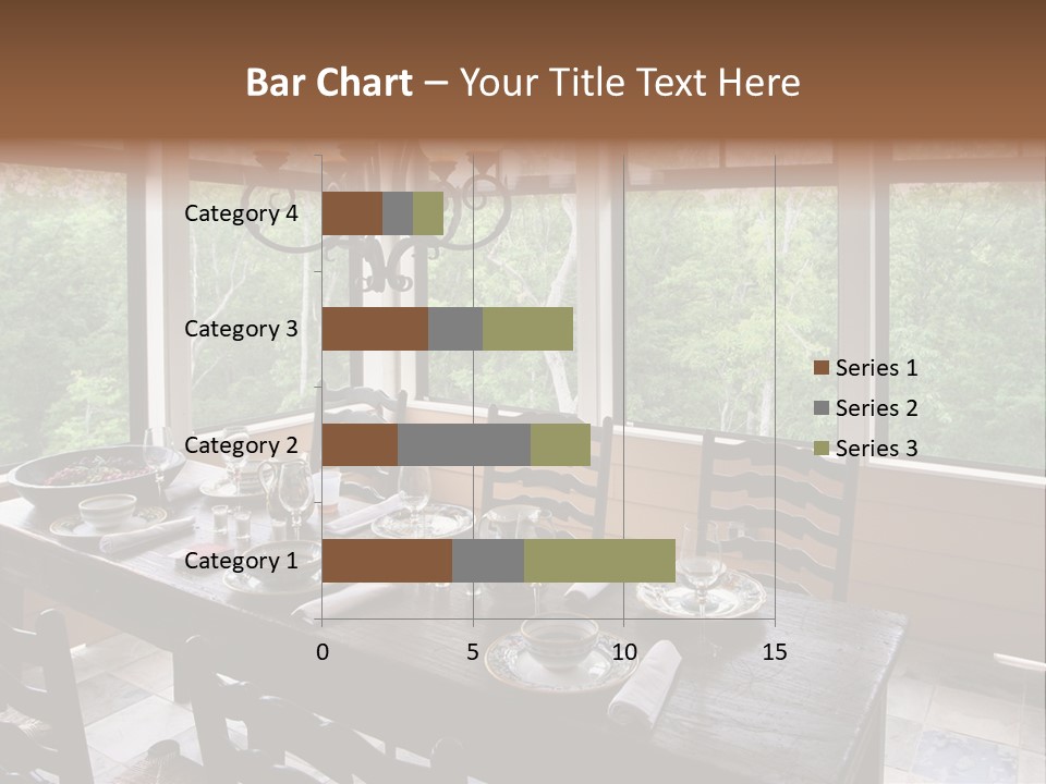 A Rustic Yet Classy Outdoor Dining Setup On A Screened Porch. PowerPoint Template