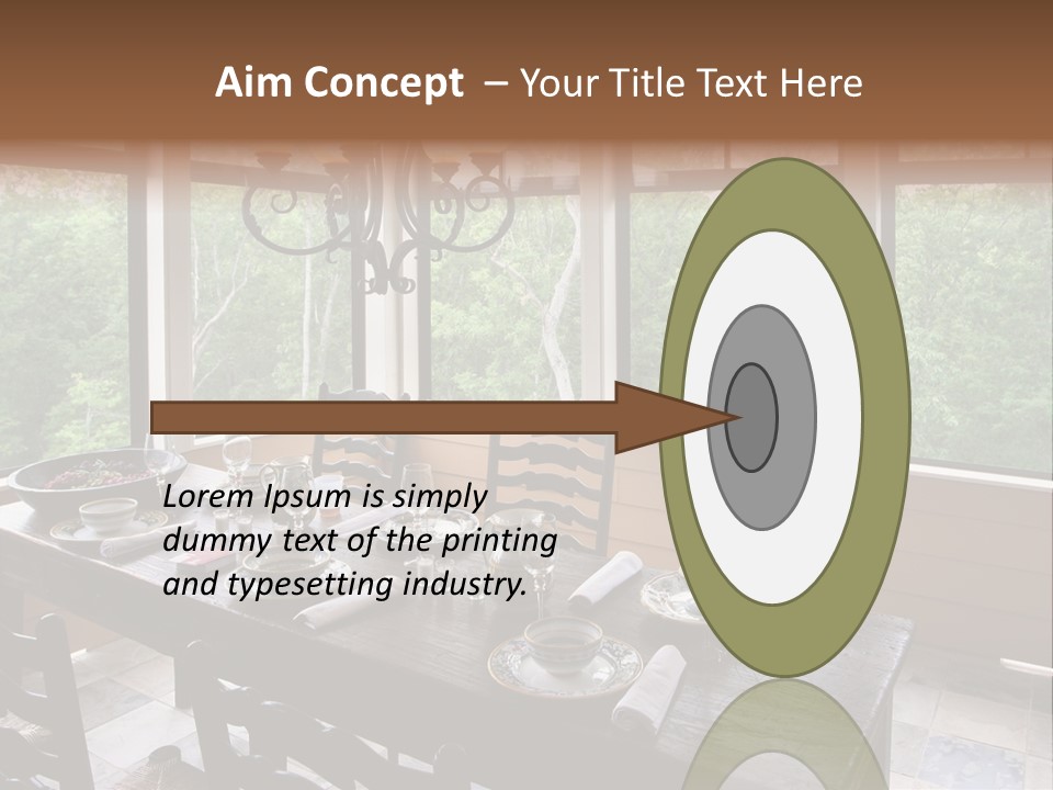 A Rustic Yet Classy Outdoor Dining Setup On A Screened Porch. PowerPoint Template