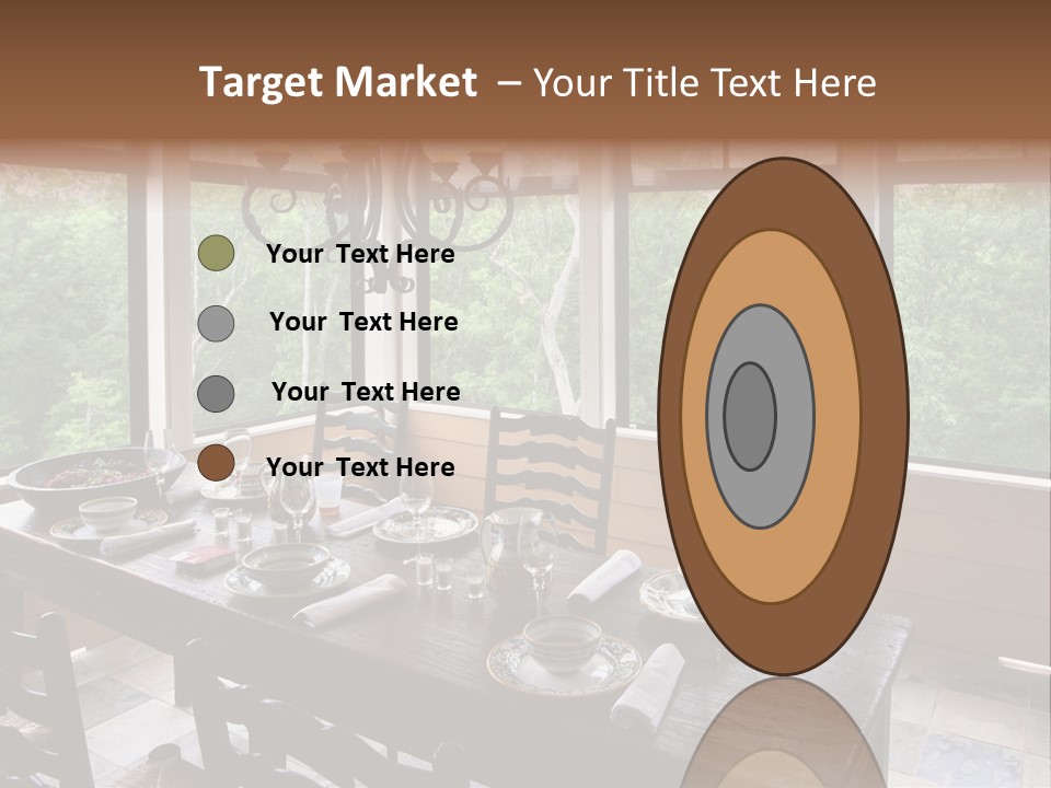 A Rustic Yet Classy Outdoor Dining Setup On A Screened Porch. PowerPoint Template