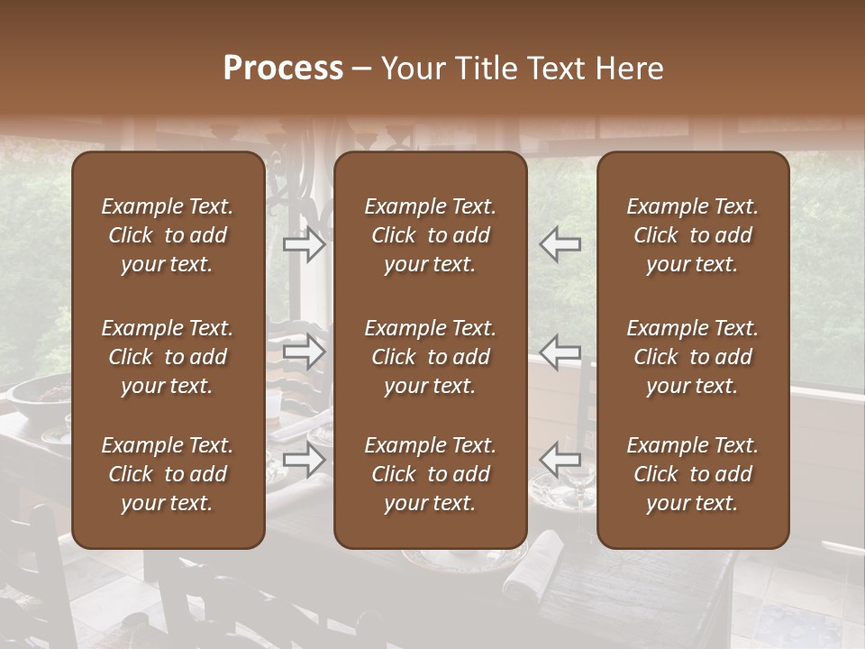 A Rustic Yet Classy Outdoor Dining Setup On A Screened Porch. PowerPoint Template