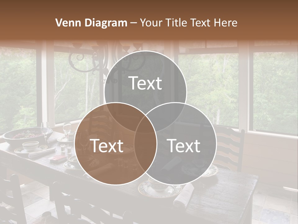 A Rustic Yet Classy Outdoor Dining Setup On A Screened Porch. PowerPoint Template