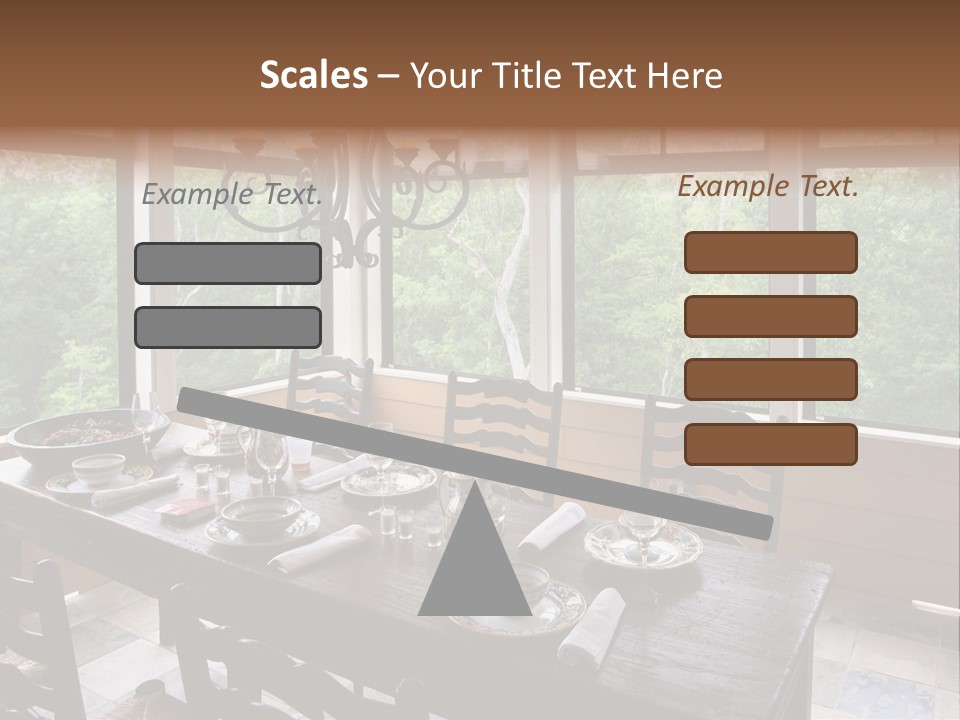 A Rustic Yet Classy Outdoor Dining Setup On A Screened Porch. PowerPoint Template