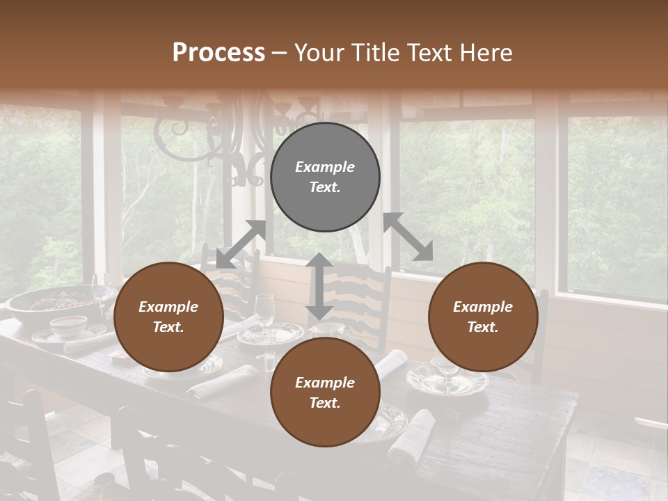 A Rustic Yet Classy Outdoor Dining Setup On A Screened Porch. PowerPoint Template