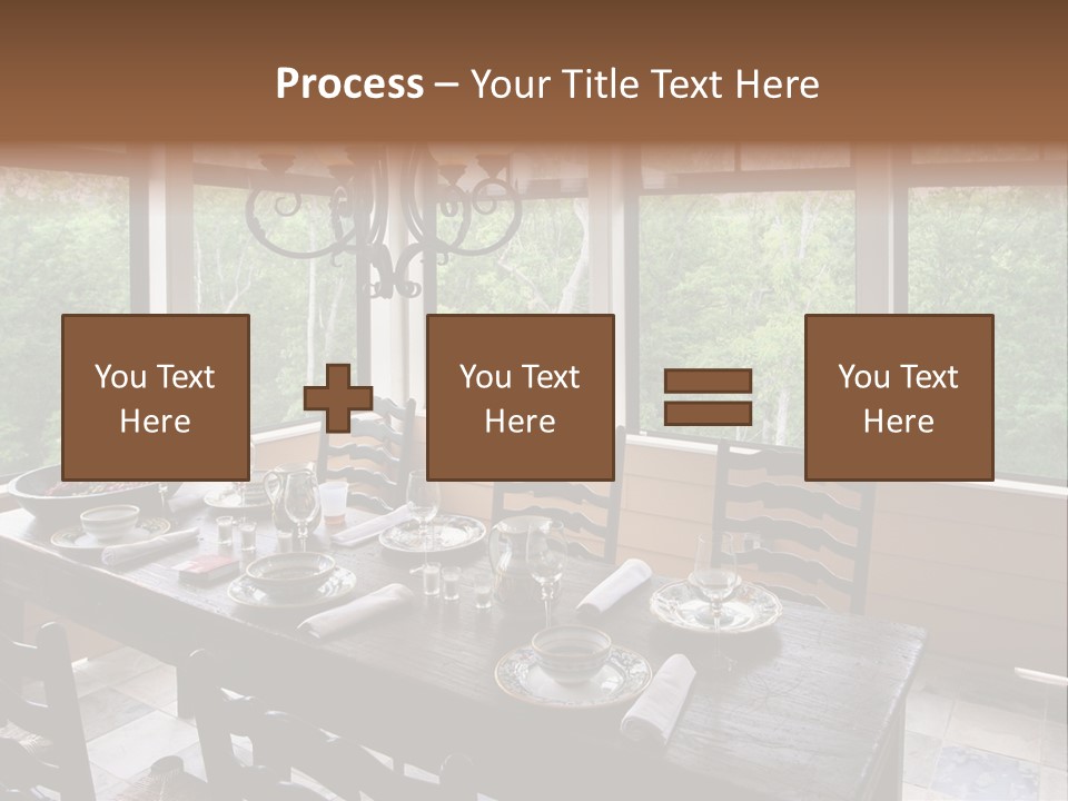 A Rustic Yet Classy Outdoor Dining Setup On A Screened Porch. PowerPoint Template