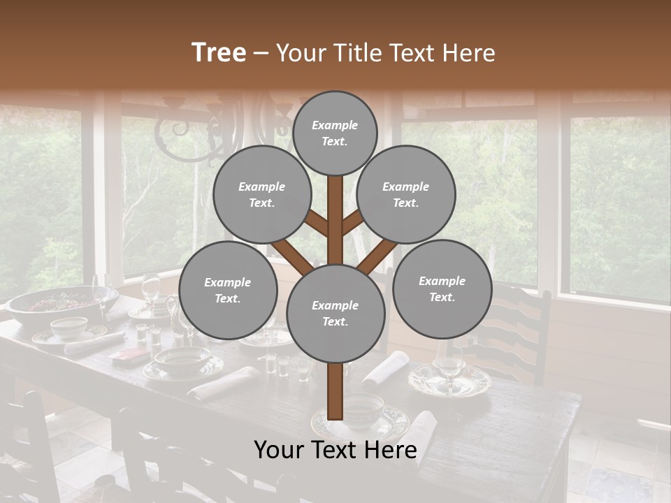 A Rustic Yet Classy Outdoor Dining Setup On A Screened Porch. PowerPoint Template