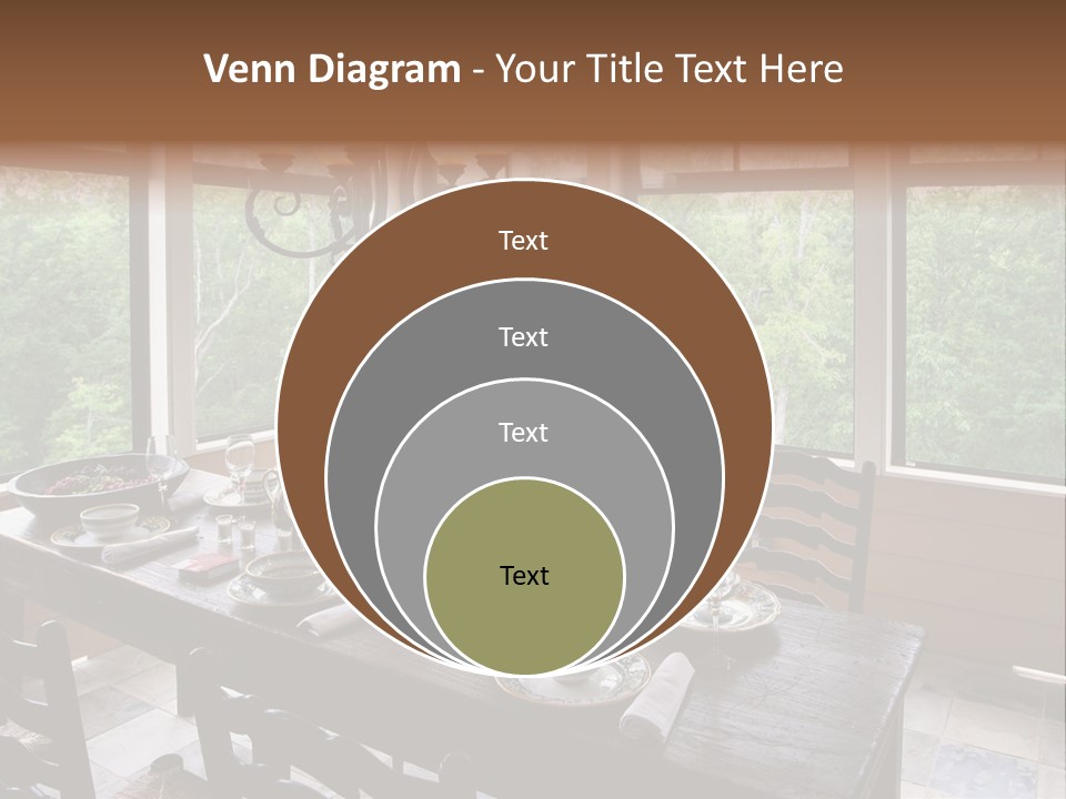 A Rustic Yet Classy Outdoor Dining Setup On A Screened Porch. PowerPoint Template