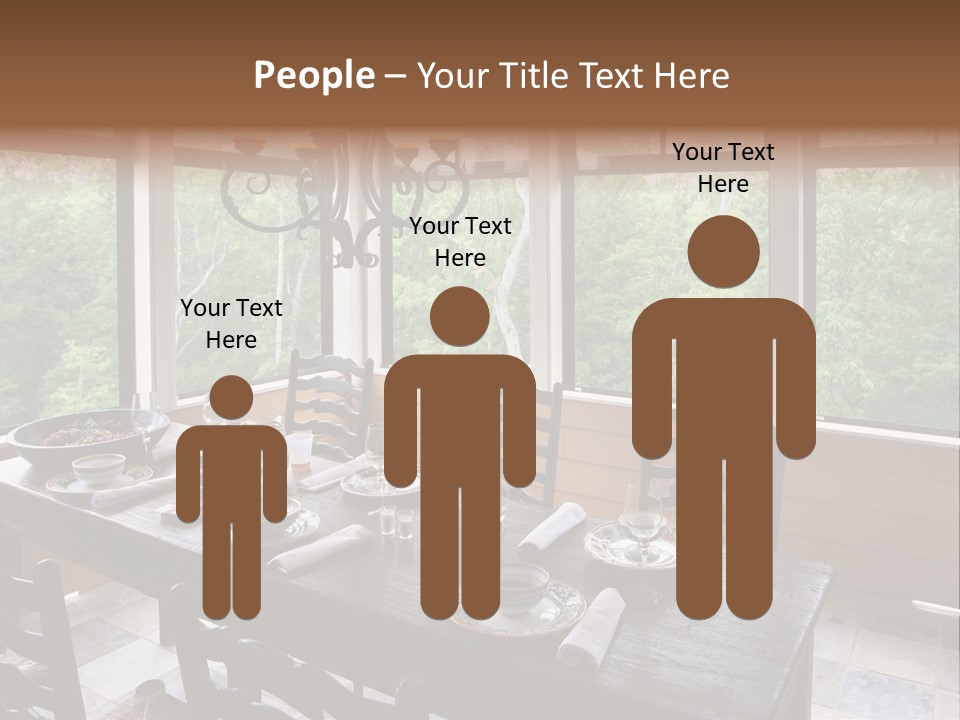 A Rustic Yet Classy Outdoor Dining Setup On A Screened Porch. PowerPoint Template