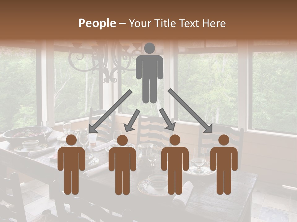 A Rustic Yet Classy Outdoor Dining Setup On A Screened Porch. PowerPoint Template