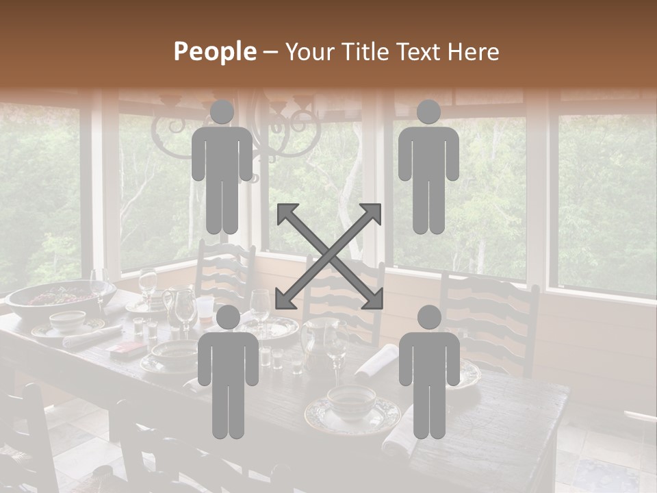 A Rustic Yet Classy Outdoor Dining Setup On A Screened Porch. PowerPoint Template