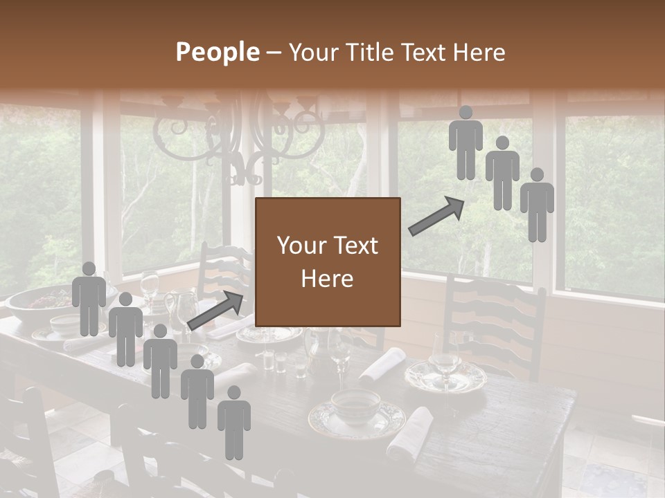 A Rustic Yet Classy Outdoor Dining Setup On A Screened Porch. PowerPoint Template