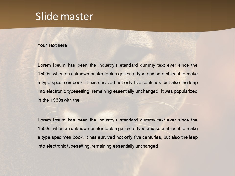 Peeking Cougar PowerPoint Template