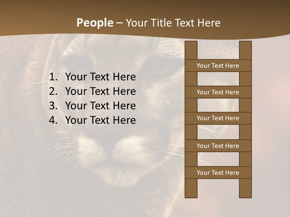Peeking Cougar PowerPoint Template