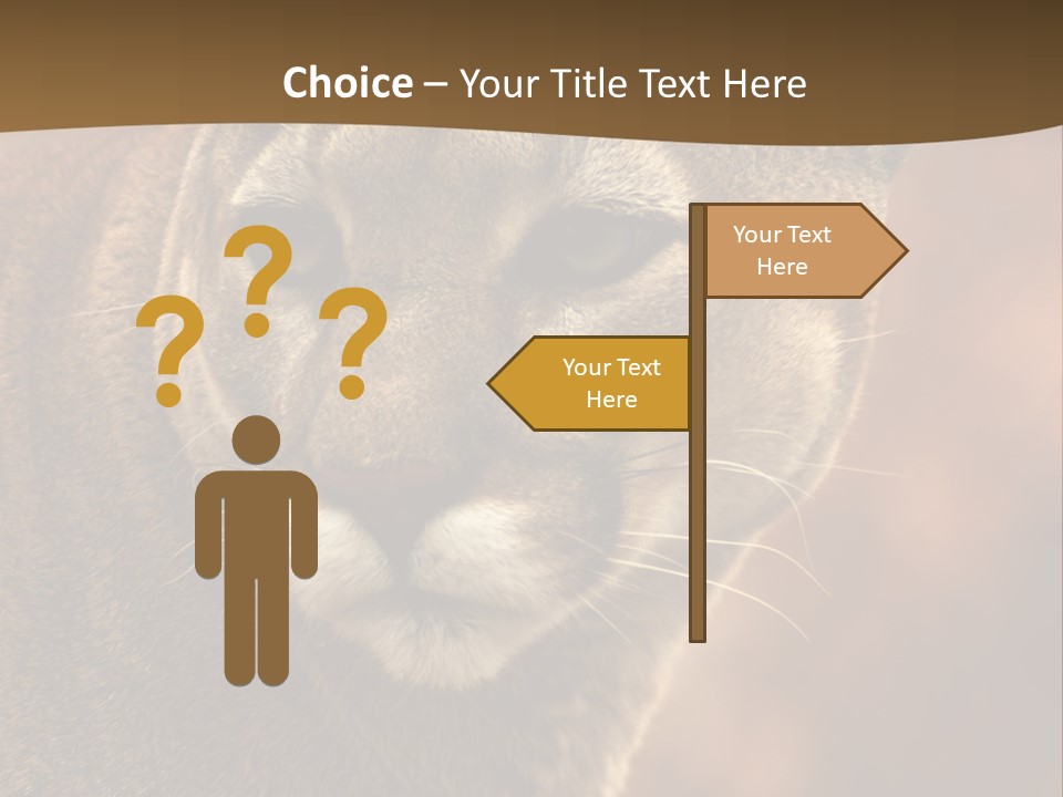 Peeking Cougar PowerPoint Template