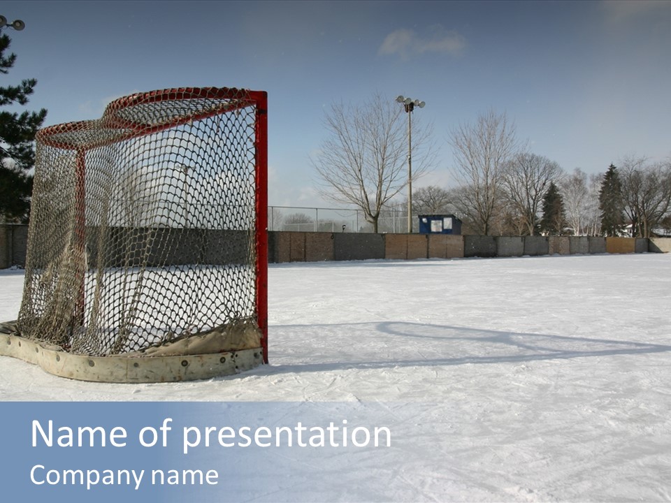 Outdoor Hockey Net PowerPoint Template