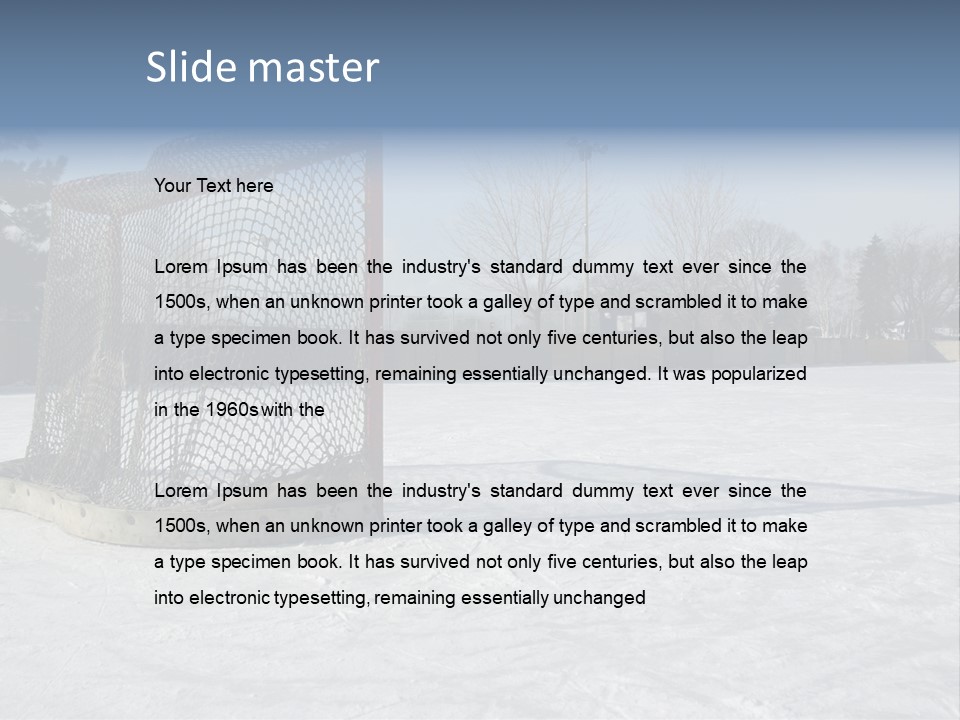 Outdoor Hockey Net PowerPoint Template