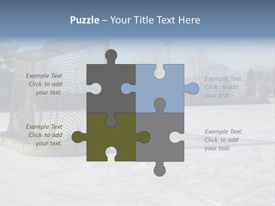 Outdoor Hockey Net PowerPoint Template