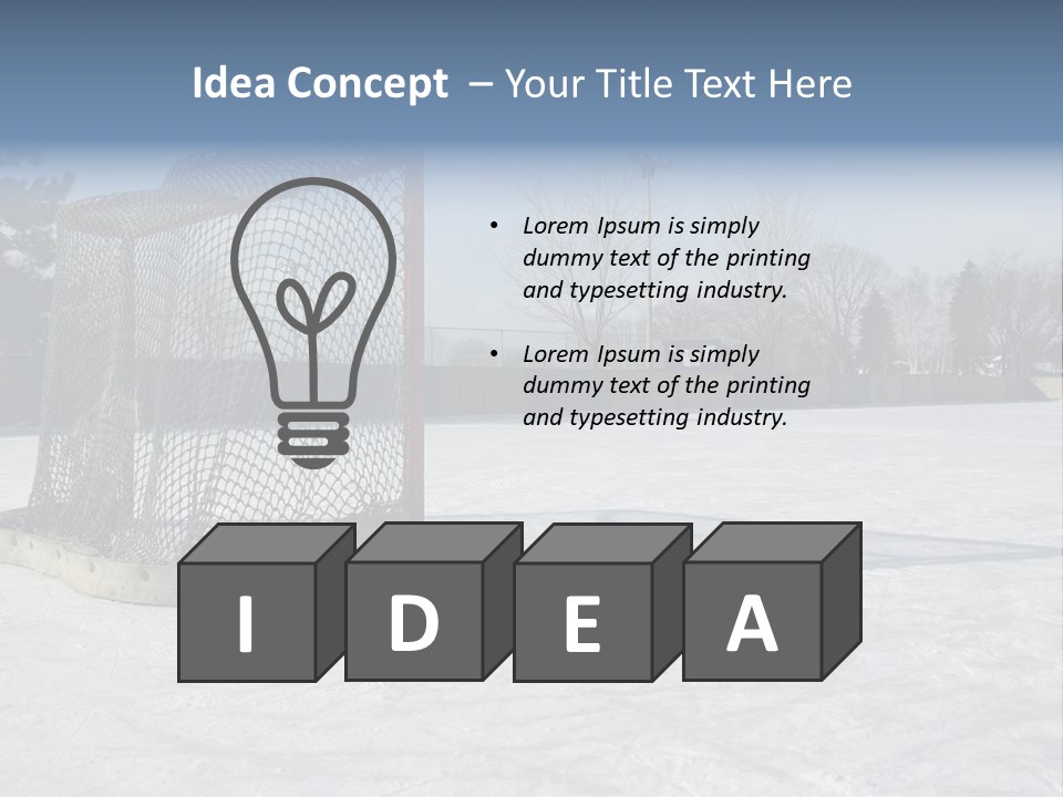 Outdoor Hockey Net PowerPoint Template