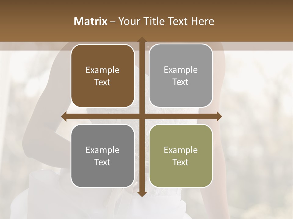 A Woman In A Wedding Dress Is Posing For A Picture PowerPoint Template