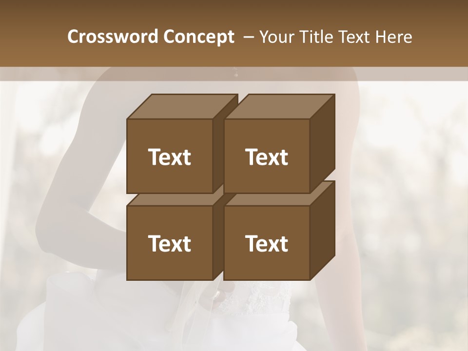 A Woman In A Wedding Dress Is Posing For A Picture PowerPoint Template