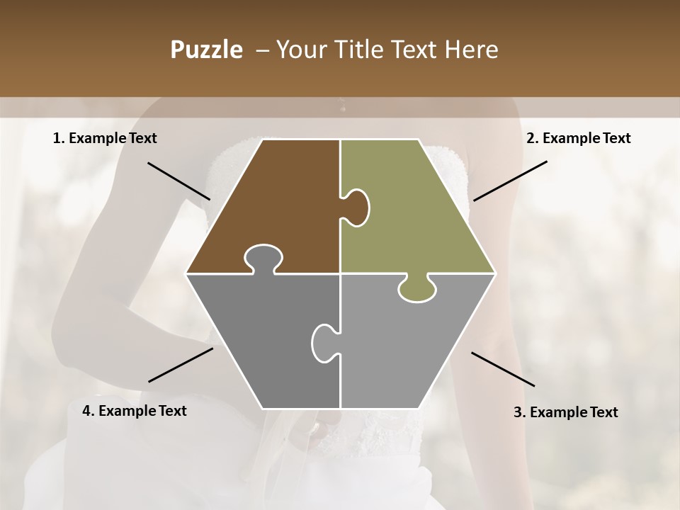 A Woman In A Wedding Dress Is Posing For A Picture PowerPoint Template