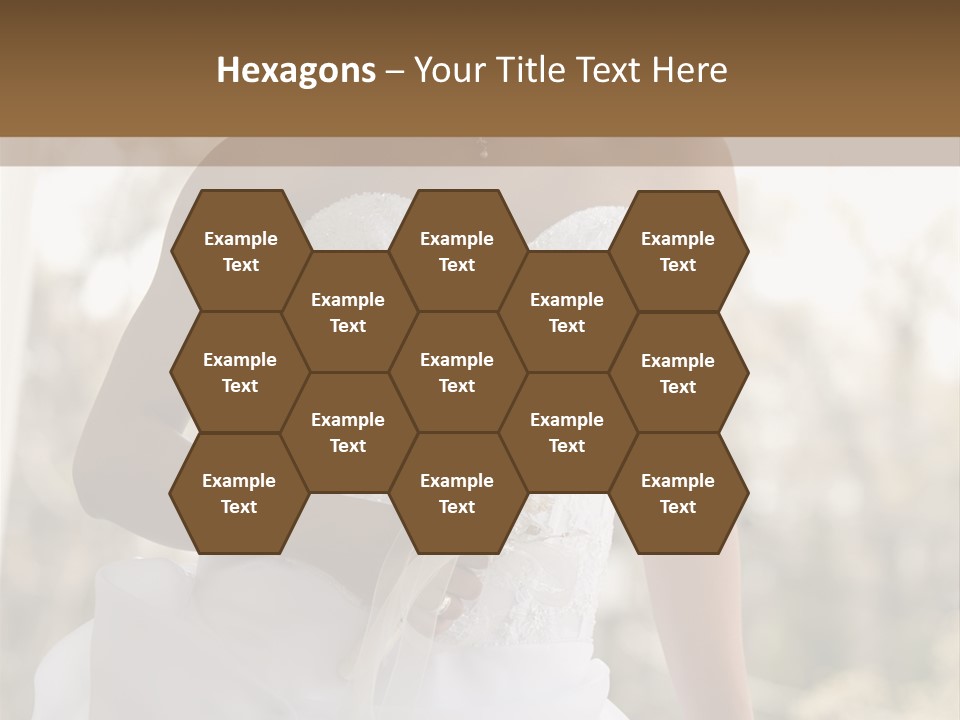 A Woman In A Wedding Dress Is Posing For A Picture PowerPoint Template