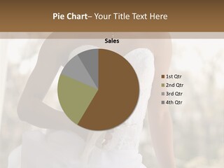 A Woman In A Wedding Dress Is Posing For A Picture PowerPoint Template