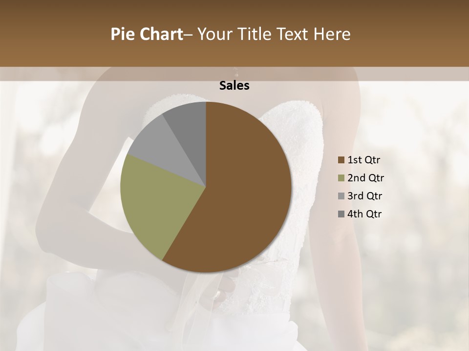 A Woman In A Wedding Dress Is Posing For A Picture PowerPoint Template