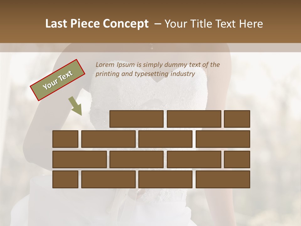 A Woman In A Wedding Dress Is Posing For A Picture PowerPoint Template