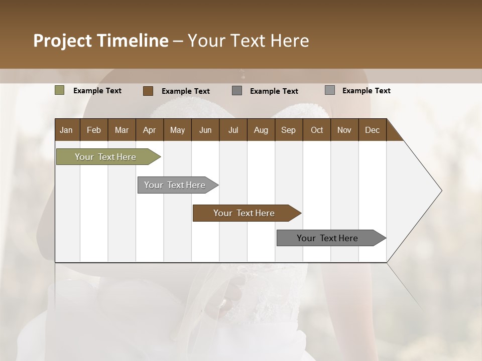 A Woman In A Wedding Dress Is Posing For A Picture PowerPoint Template