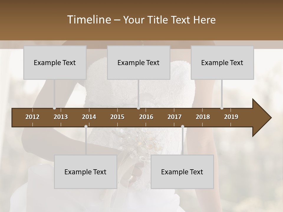 A Woman In A Wedding Dress Is Posing For A Picture PowerPoint Template