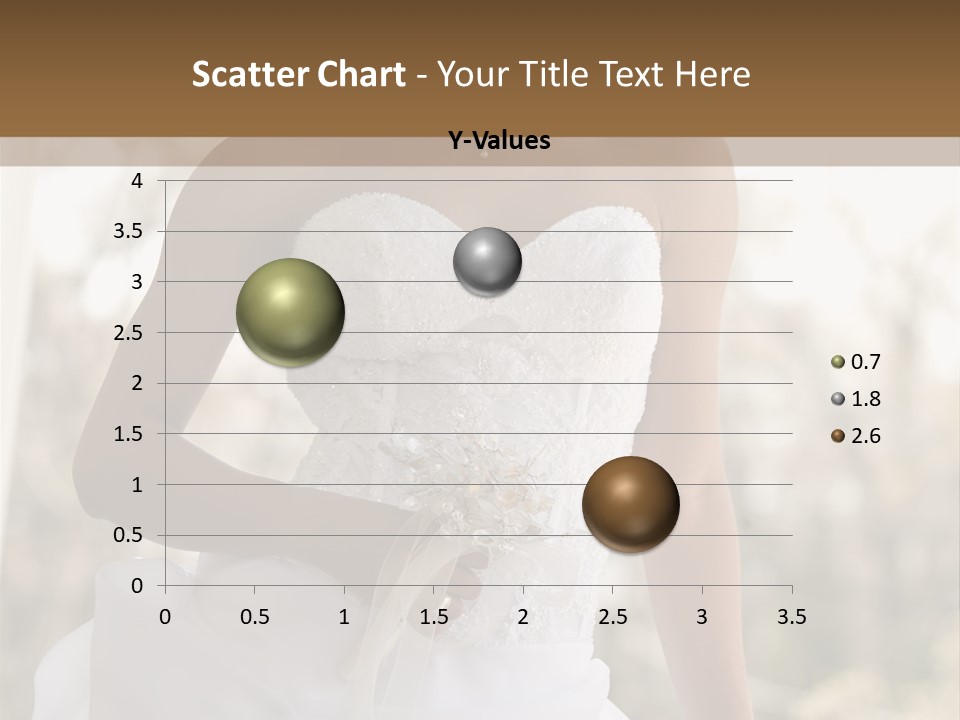 A Woman In A Wedding Dress Is Posing For A Picture PowerPoint Template