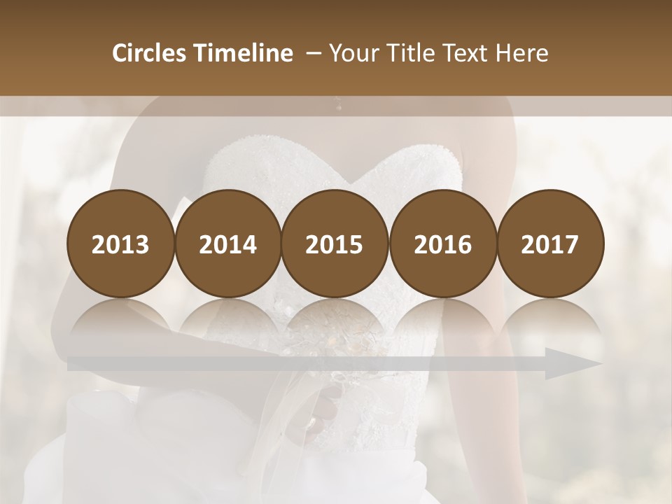 A Woman In A Wedding Dress Is Posing For A Picture PowerPoint Template