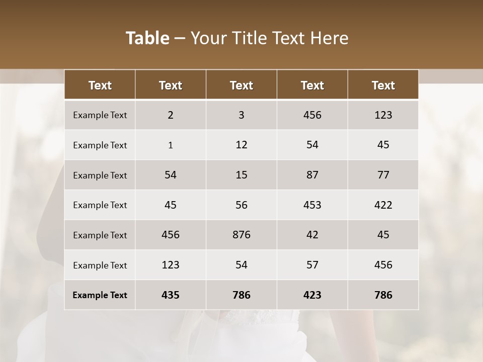 A Woman In A Wedding Dress Is Posing For A Picture PowerPoint Template