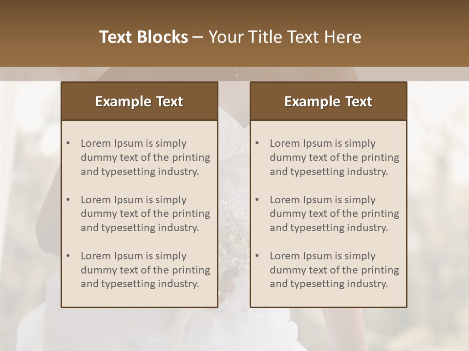 A Woman In A Wedding Dress Is Posing For A Picture PowerPoint Template