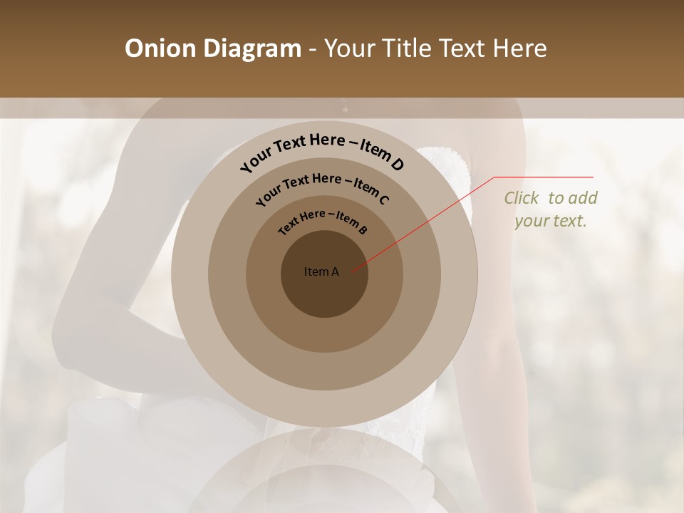 A Woman In A Wedding Dress Is Posing For A Picture PowerPoint Template