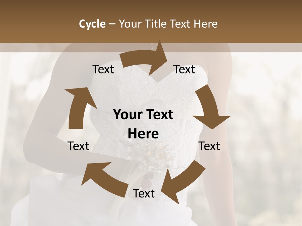 A Woman In A Wedding Dress Is Posing For A Picture PowerPoint Template