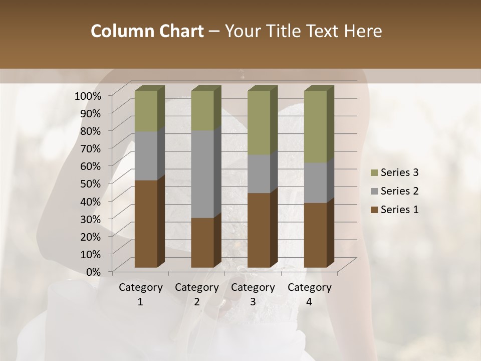 A Woman In A Wedding Dress Is Posing For A Picture PowerPoint Template