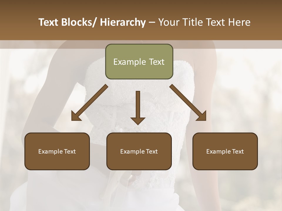 A Woman In A Wedding Dress Is Posing For A Picture PowerPoint Template